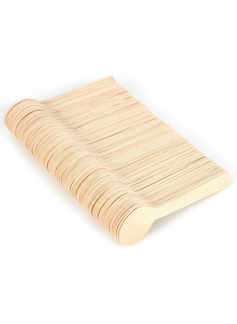 100 pieces of disposable wooden spoons, eco-friendly, suitable for ice cream, tea and fast food - Image 5